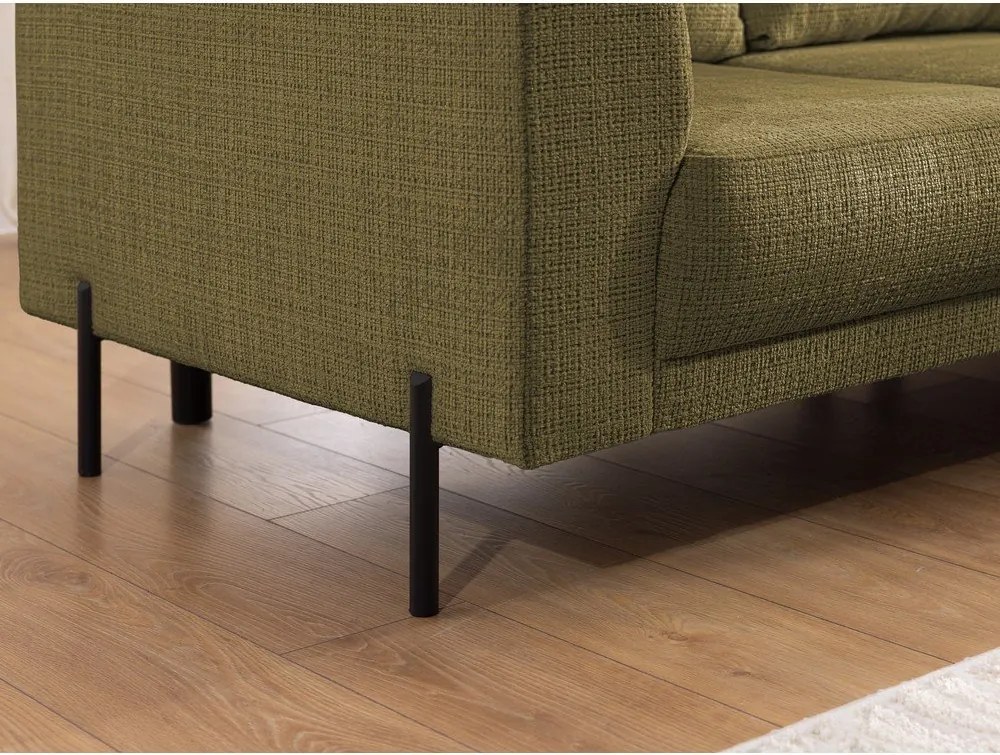 Zielony narożnik z tkaniny szenilowej (prawostronny/w kształcie litery L) Mauris – Ropez