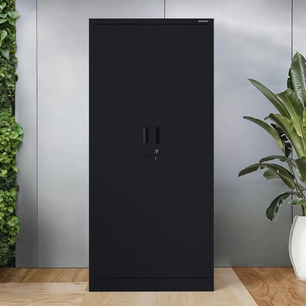 Szafa metalowa biurowa z 4 półkami czarna, 1750x800x400 mm: JAN Compact