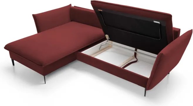 Narożnik GLOSS Lewostronny z funkcją spania, zestaw z poduszkami wolnostojący tkanina RIVIERA 69 Fioletowy WERSAL