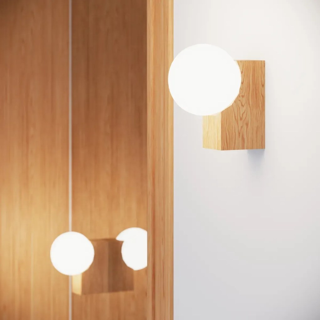 Plafon BULBO 4 naturalne drewno SOLLUX LIGHTING