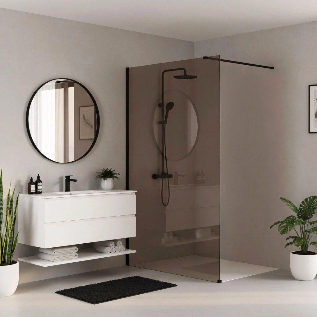 Kabina prysznicowa Walk-In Rea Flexi Brown / Black 110