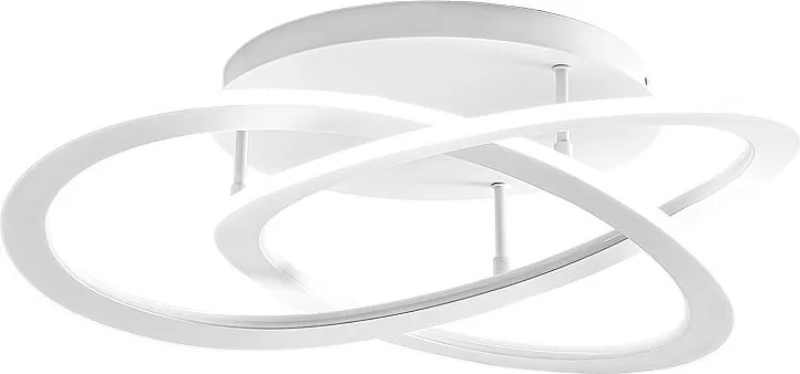 Nowoczesna lampa sufitowa LED Yara 30W, ściemnialna, ciepłe światło 4000K, biały aluminiowy pierścień, 50x17cm, 1300lm, zintegrowana dioda LED IP20