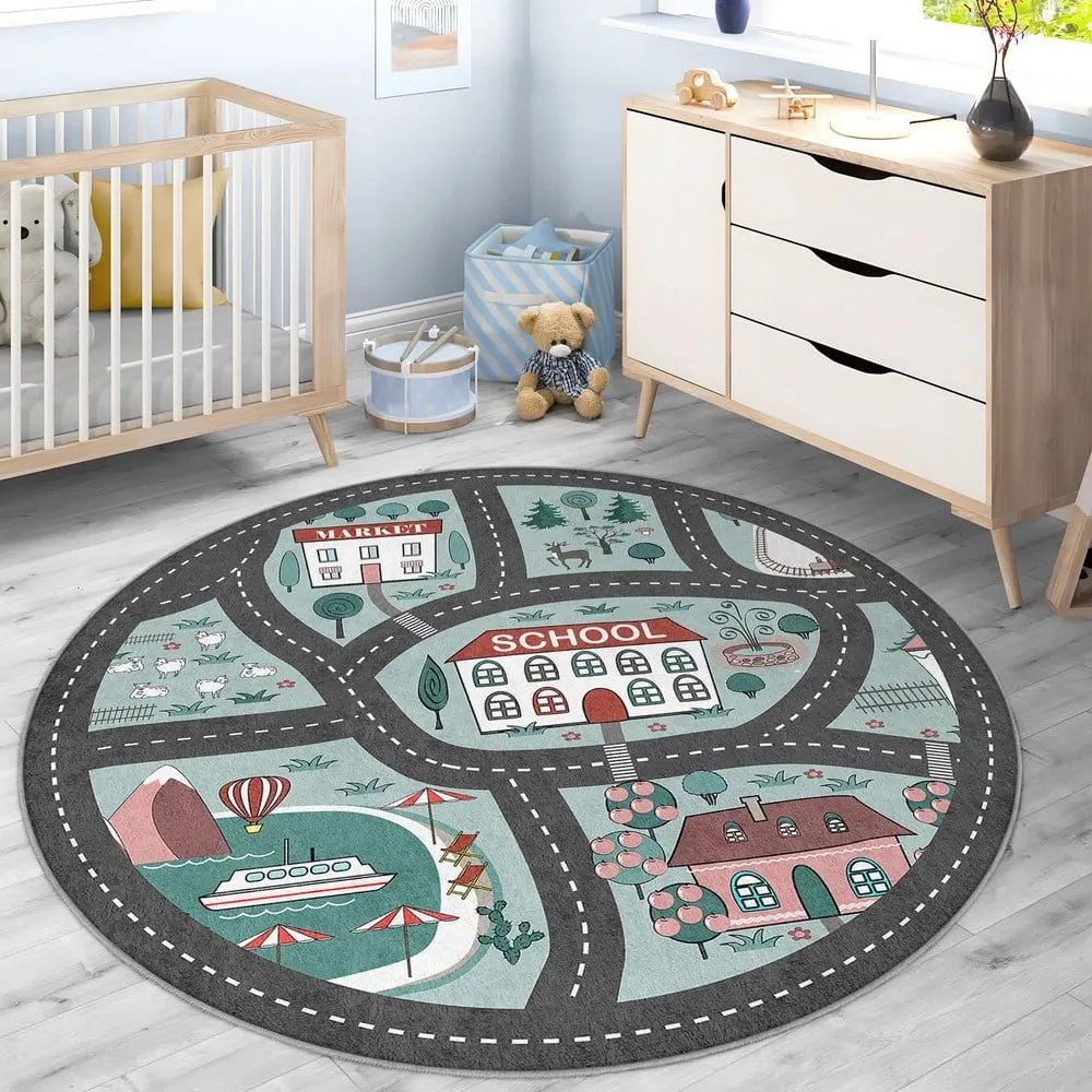 Dziecięcy dywan do zabawy odpowiedni do prania ø120 cm Happy Neighbourhood – Mila Home