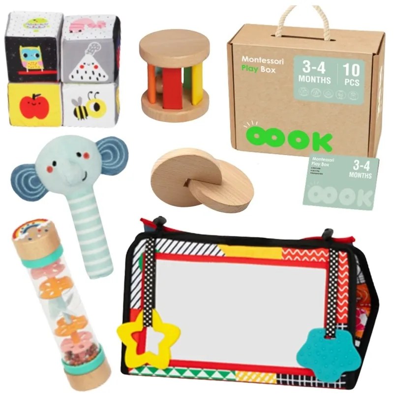 Tooky toy box pudełko xxl montessori edukacyjne 6w1 sensoryczne 3-4 mies
