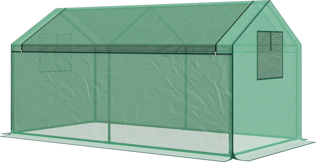Outsunny Szklarnia foliowa z oknem, tunel ogrodowy z ochroną UV, szklarnia na pomidory, inspekt, do ogrodu, balkonu, 180 x 92 x 92 cm, zielony