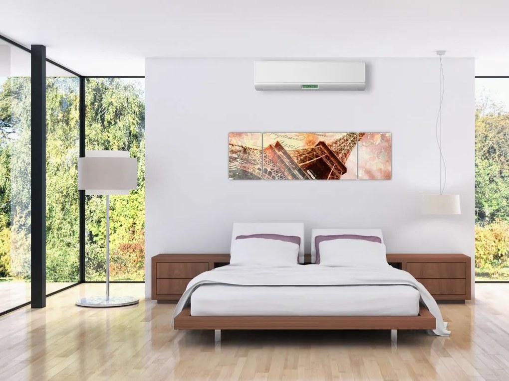 Obraz - Wieża Eiffla w stylu vintage (170x50 cm)