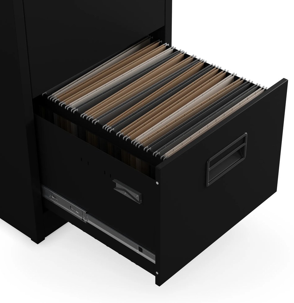 Szafa kartotekowa metalowa z 4 szufladami czarna, 460x1320x620 mm: SARA