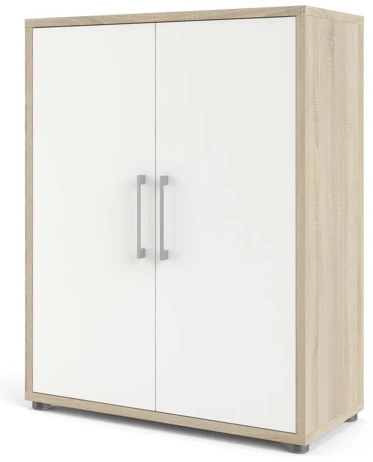 Biały regał modułowy w dekorze dębu 89x113 cm Prima – Tvilum