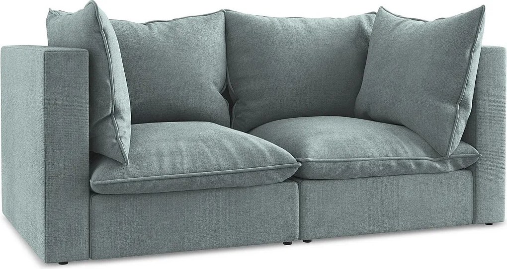 2-osobowa kanapa modułowa - z tkaniny strukturalnej - jeans - MANAO