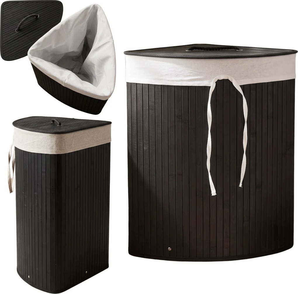 Kosz na pranie bambusowy, 60 L