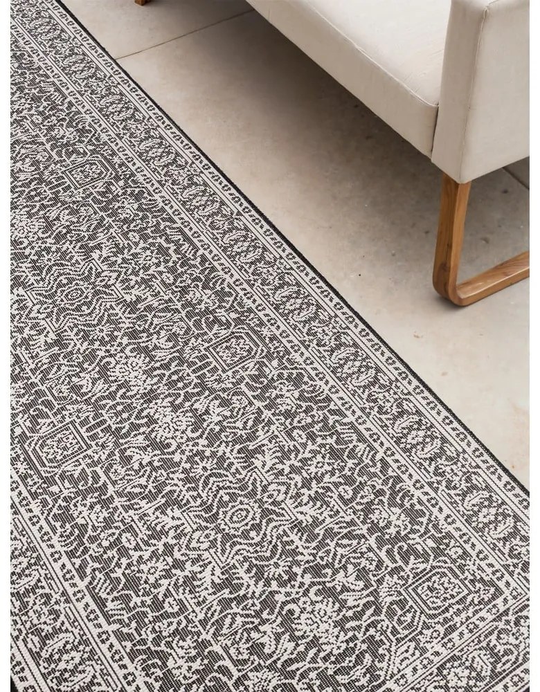Czarno-biały chodnik odpowiedni na zewnątrz 80x250 cm Duet Kona – NORTHRUGS