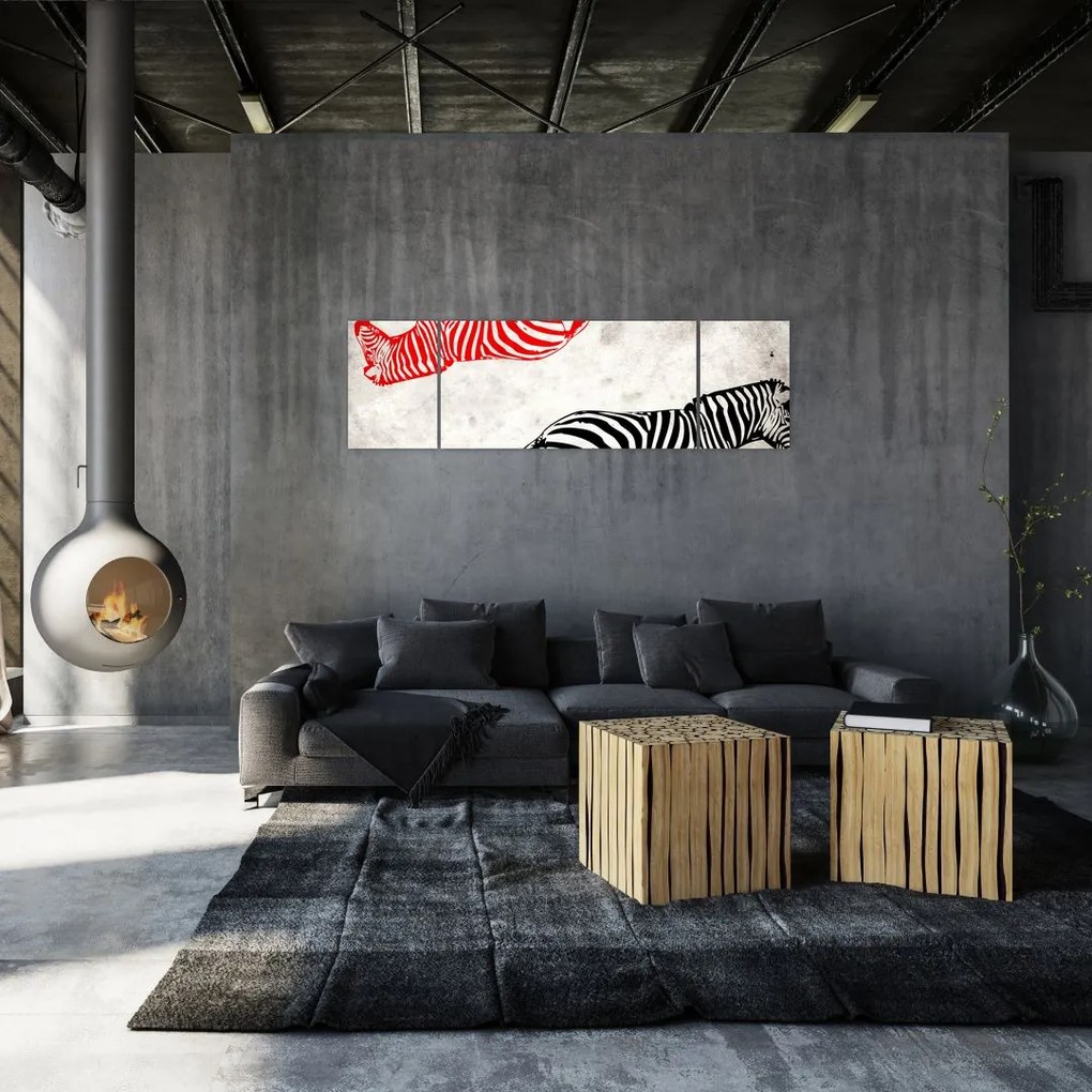 Obraz - Zebry (170x50 cm)