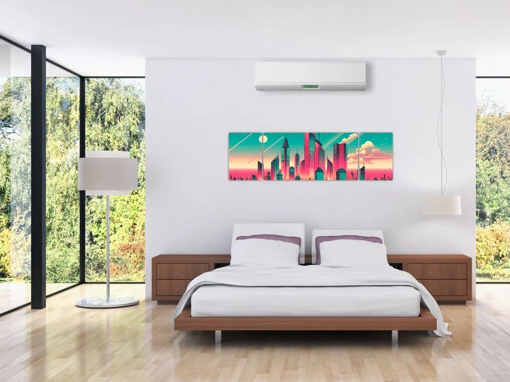 Obraz – Metropolia w stylu pop-art (170x50 cm)