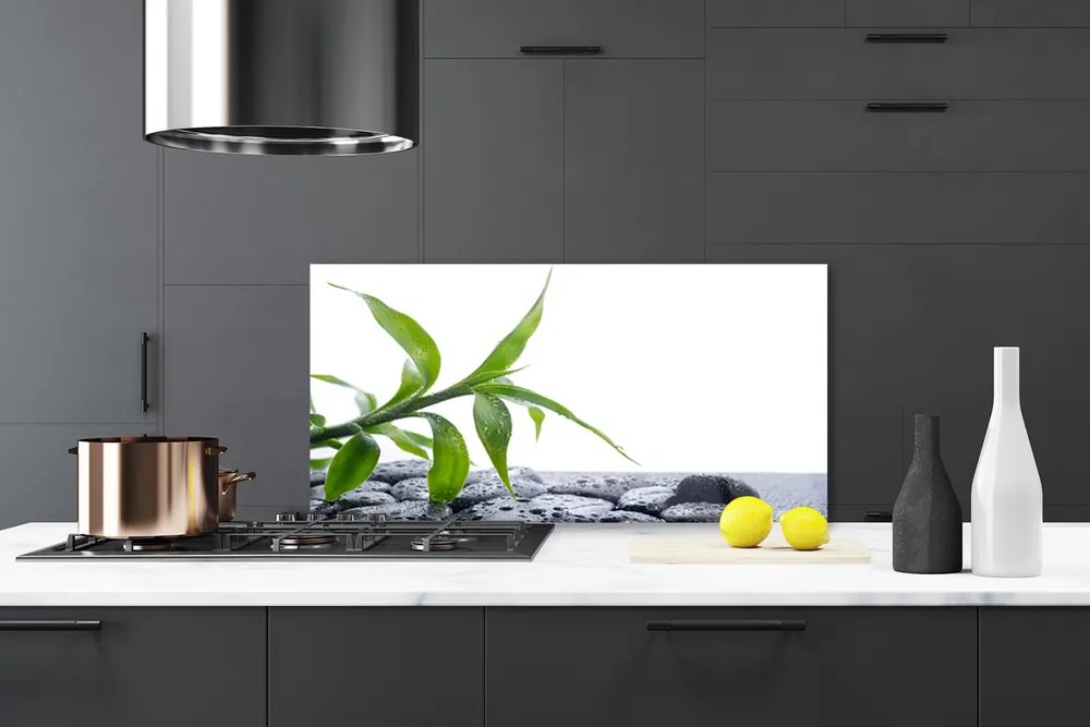 Panel nad blat kuchenny Harmonijne Połączenie Liści I Kamieni