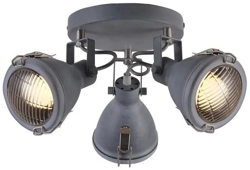 Stalowa lampa sufitowa z trzema reflektorami - V097 Duna