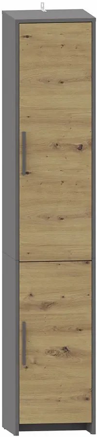Nowoczesny regał zamykany dąb artisan + antracyt K3-T79