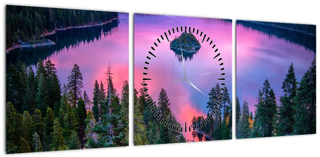Obraz - Jezioro Tahoe, Sierra Nevada, Kalifornia, USA (z zegarem) (90x30 cm)