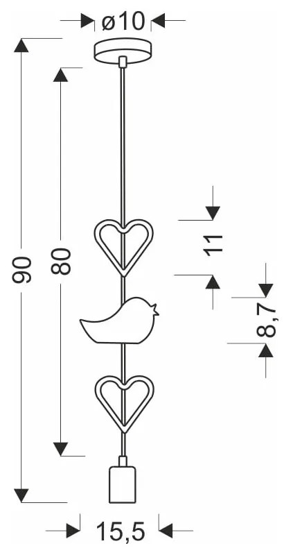 Biało-różowa lampa dziecięca z metalowym kloszem Single – Candellux Lighting