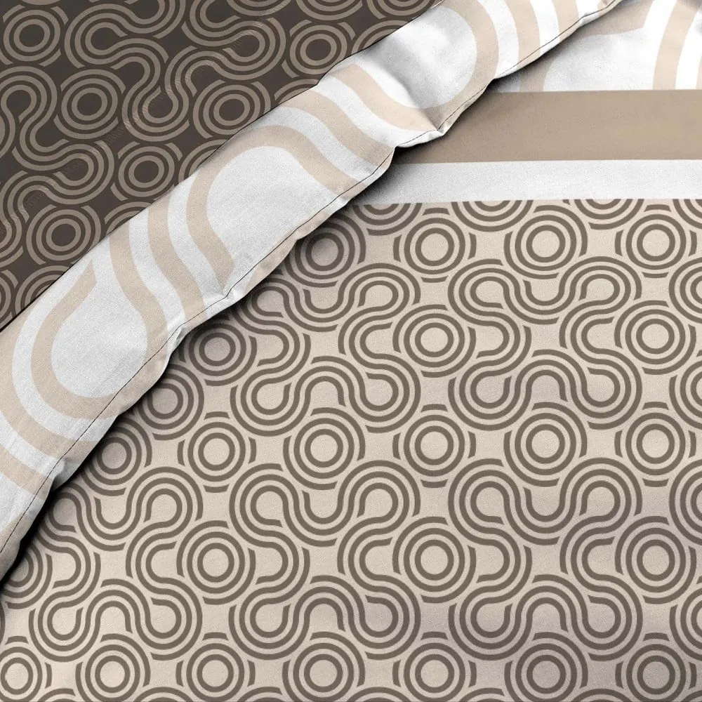 Brązowa bawełniana pościel dwuosobowa z prześcieradłem/6-częściowa 240x220 cm Pacha – douceur d'intérieur