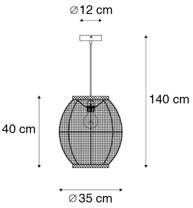 Orientalna lampa wisząca brązowa 35 cm - RobKolonialny Oswietlenie wewnetrzne