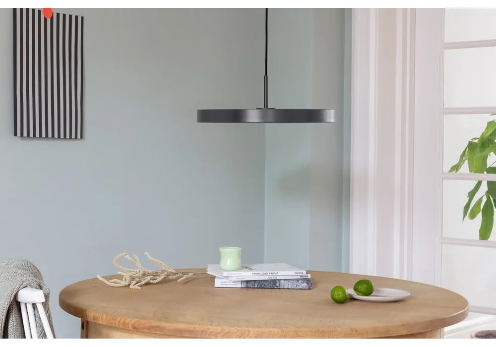Antracytowa lampa wisząca LED z metalowym kloszem ø 43 cm Asteria Medium – UMAGE