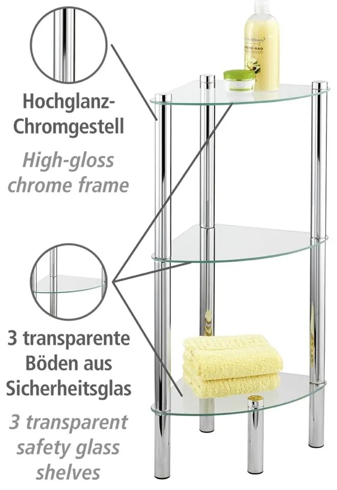 Szafka narożna z 3 półkami Wenko Corner