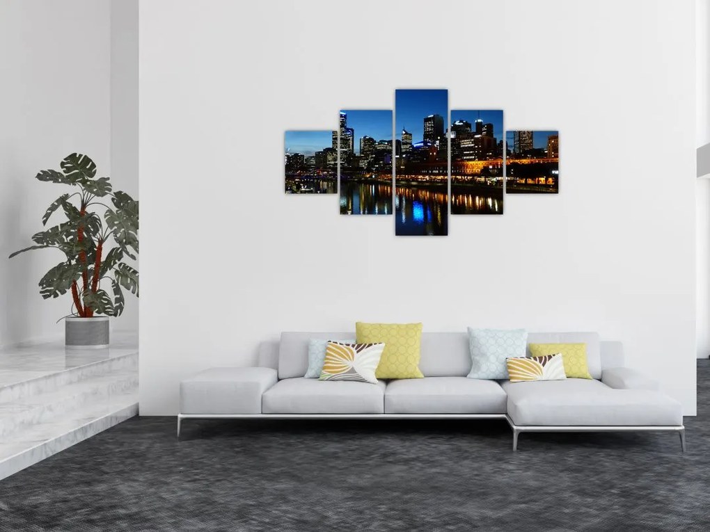 Obraz nocy w Melbourne (125x70 cm)