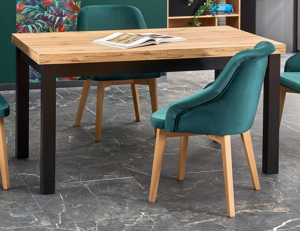 Rozkładany stół do jadalni z blatem w imitacji drewna Tiago