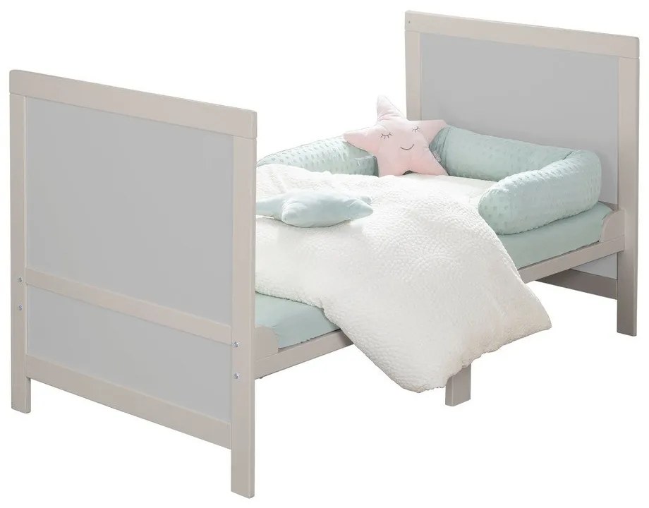 Szare łóżeczko z regulowaną wysokością 70x140 cm Easy Sleep – Roba