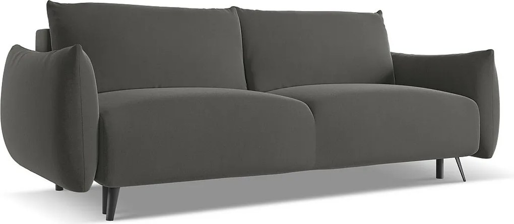 Kanapa 3-osobowa z funkcją spania - z tkaniny welwetowej - stalowy - MALIE