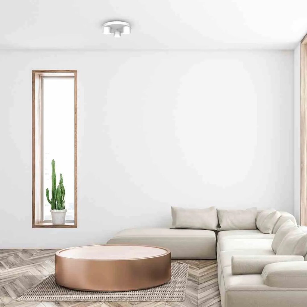 Lampa sufitowa, potrójna, biała DIXIE White 3xGX53, na kole