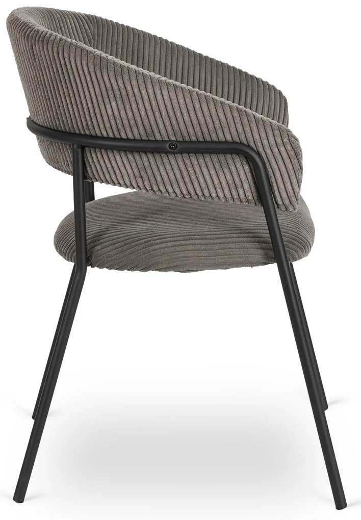 Krzesło Tapicerowane TINKA Szare Sztruksowe Nowoczesne Loft