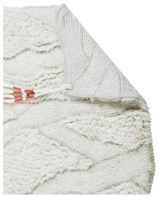 Biały wełniany chodnik tkany ręcznie odpowiedni do prania 70x200 cm Enkang Ivory – Lorena Canals
