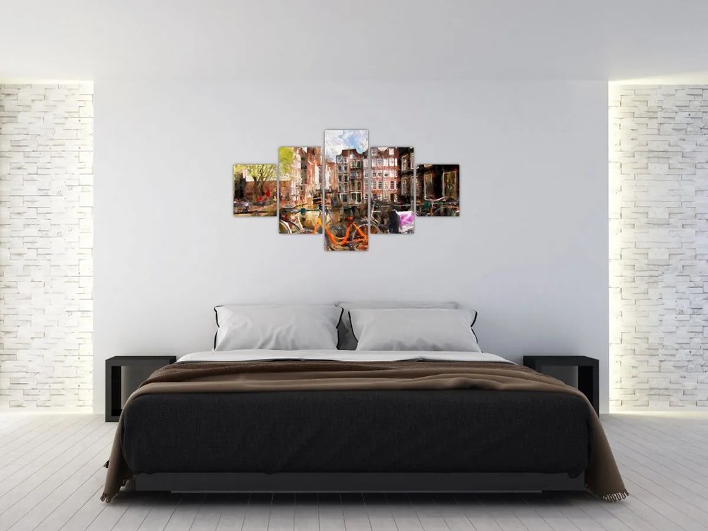 Obraz - Amsterdam, malarstwo (125x70 cm)