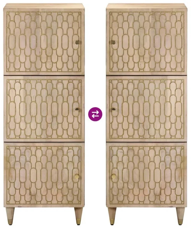 Wysoka wąska szafka w stylu rustykalnym - Nolen 9X