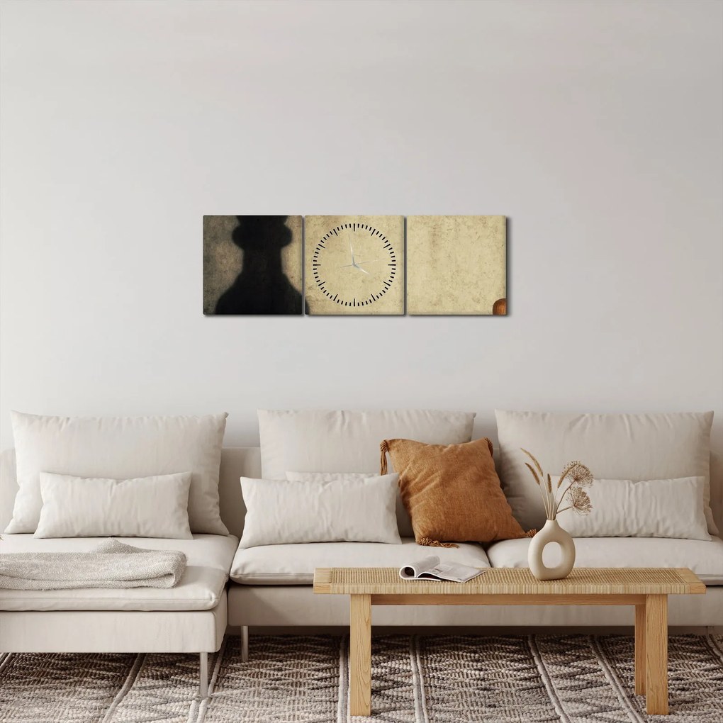 Obraz - Szachy 2 (z zegarem) (90x30 cm)