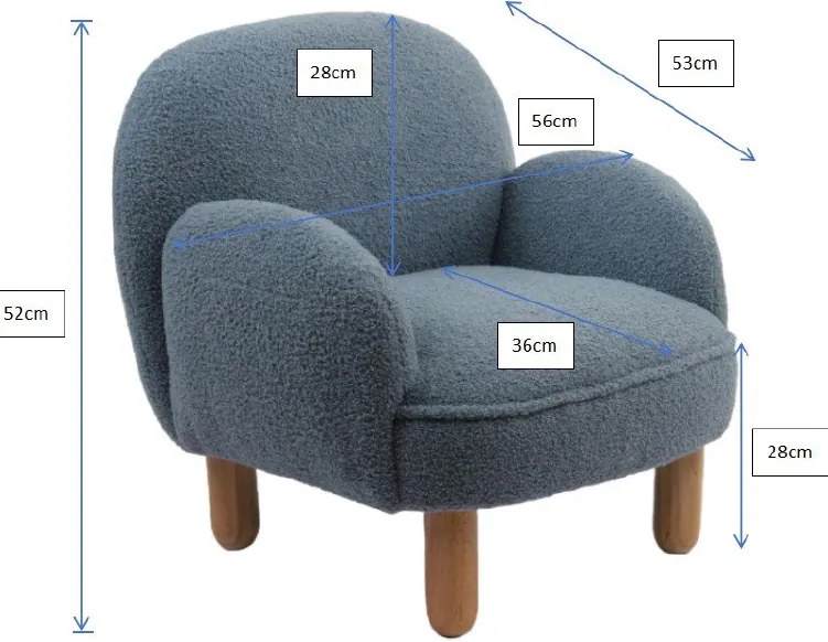 Beżowy fotel dziecięcy z materiału bouclé Rocky – Vipack