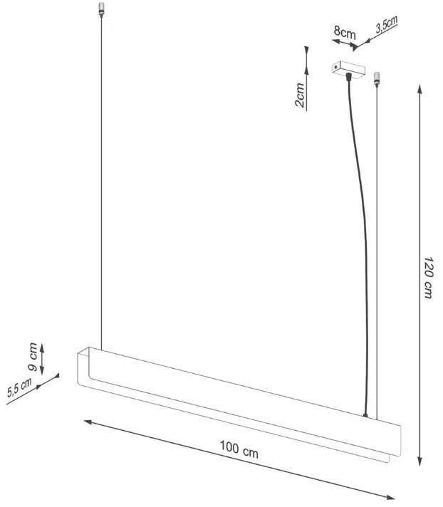Biała nowoczesna lampa wisząca liniowa LED - 5X A622 B9-H51