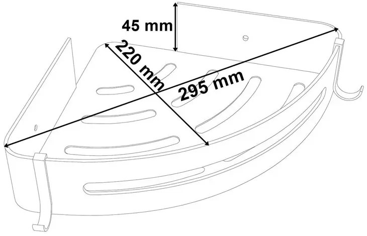 Srebrna narożna półka pod prysznic C8-D96