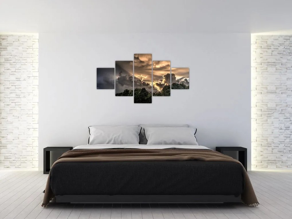 Obraz chmur i lasu (125x70 cm)