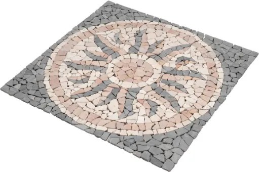 Mozaika marmurowa Rosone Sonne 90x90 cm szara kremowa różowa