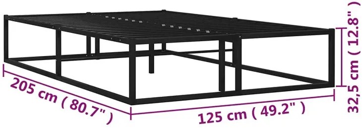 Czarne Metalowe Łóżko Niskie Industrialne 120X200 Cm N4-C74