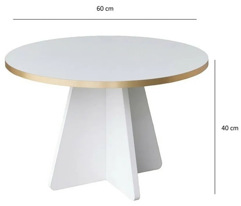 Stolik konferencyjny Mushroom Gold and White