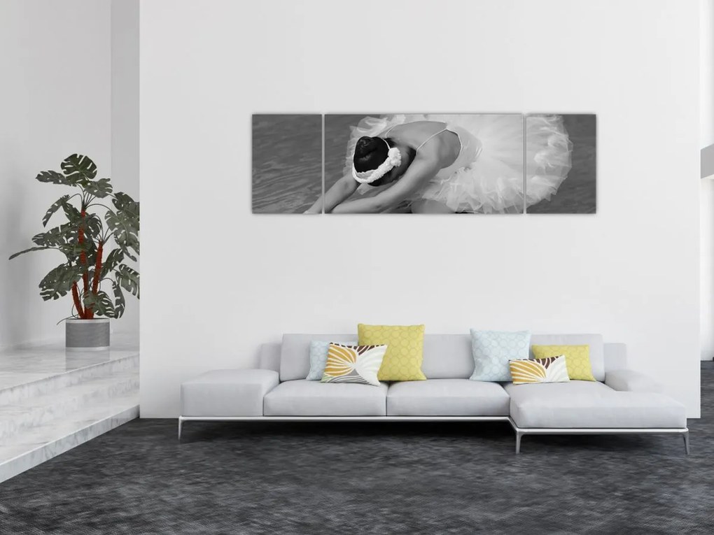 Obraz - Balerina, czarno-biały (170x50 cm)