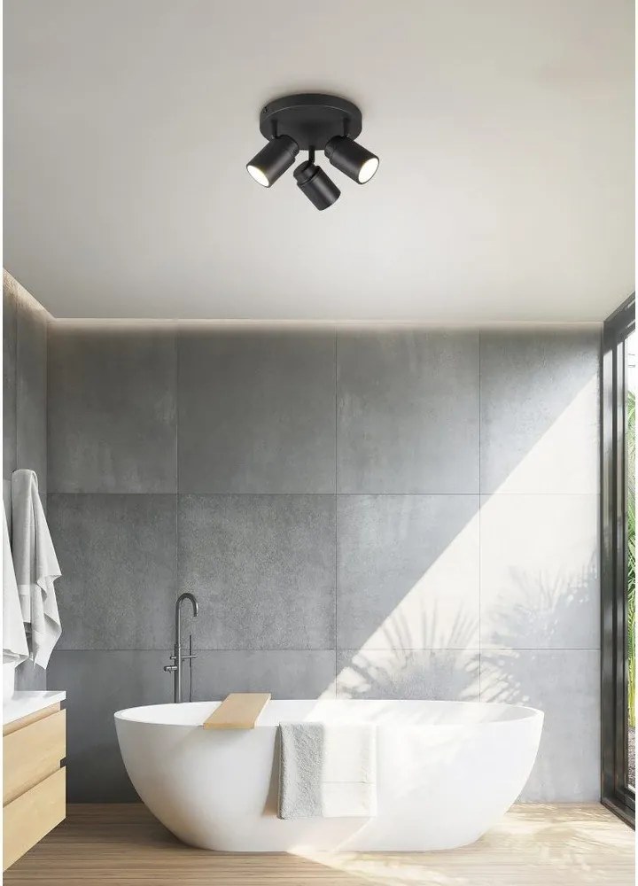 Metalowa lampa punktowa w kolorze matowej czerni Angelo – Trio