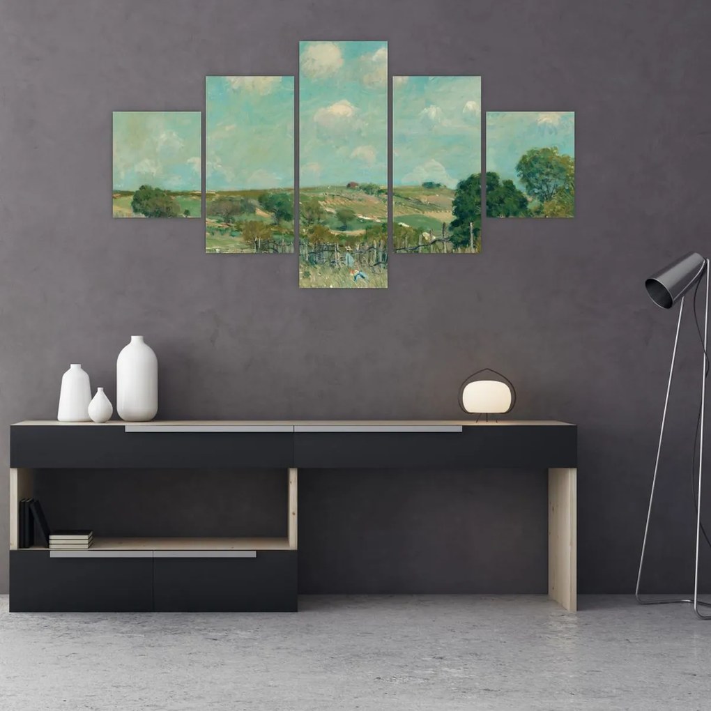 Obraz - Alfred Sisley,  Meadow, reprodukcje (125x70 cm)