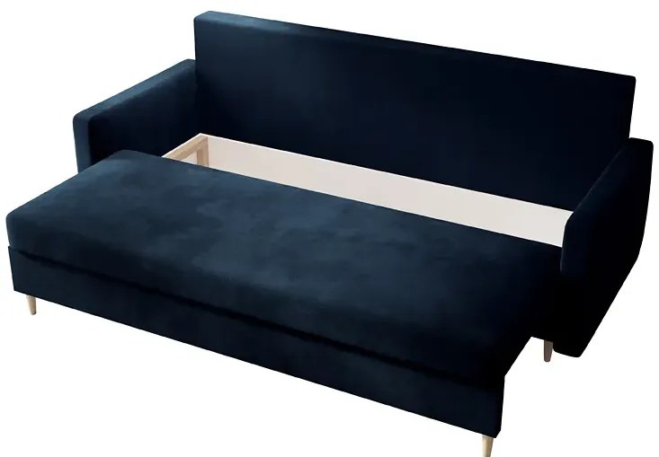 Granatowa sofa rozkładana z funkcją spania - Ahmo