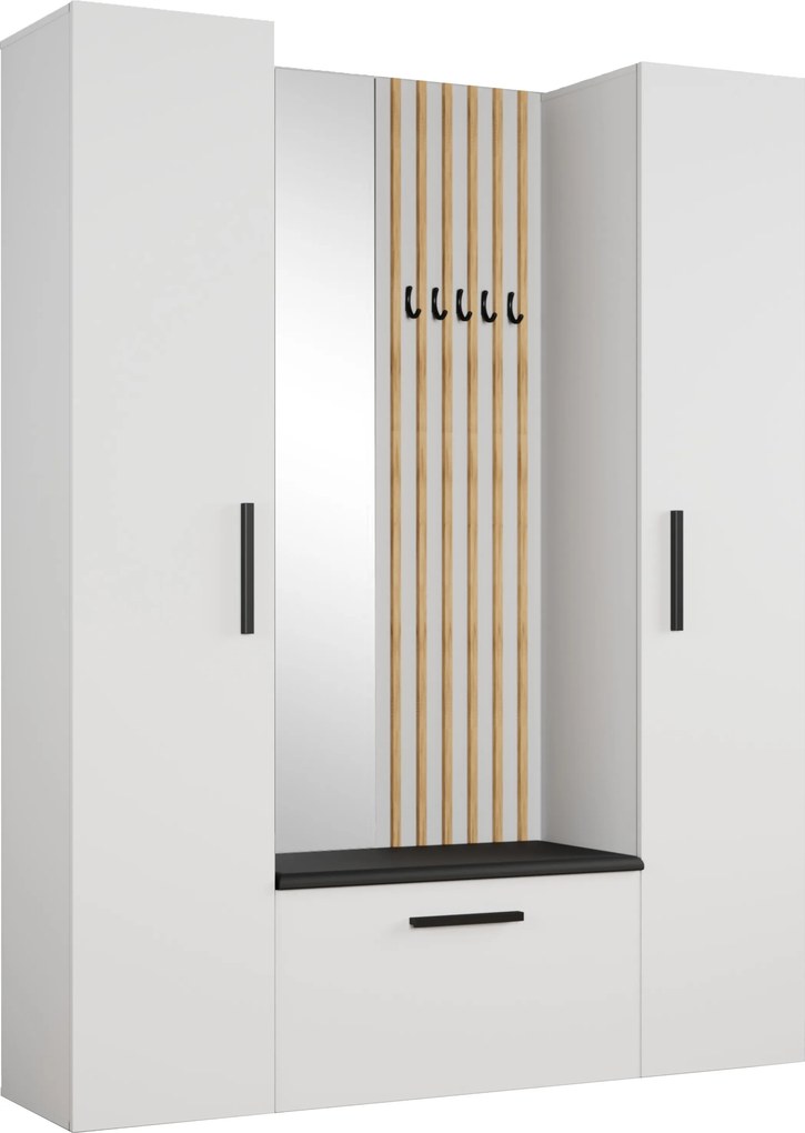Masseno Garderoba MODULO 160,6/204/40 cm do Przedpokoju Nowoczesna Biała