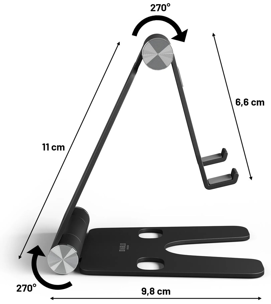 Aluminiowy stojak na telefon na biurko, podstawka pod tablet Diablo X-Dock