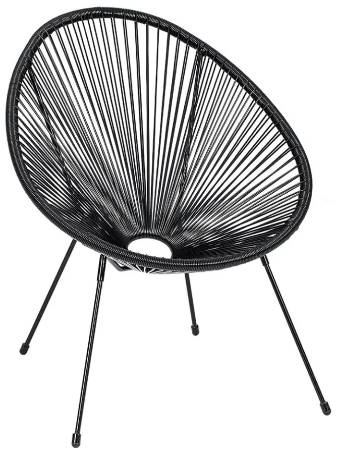 Czarny metalowy/plastikowy fotel ogrodowy Avocado Comfort – Bonami Selection